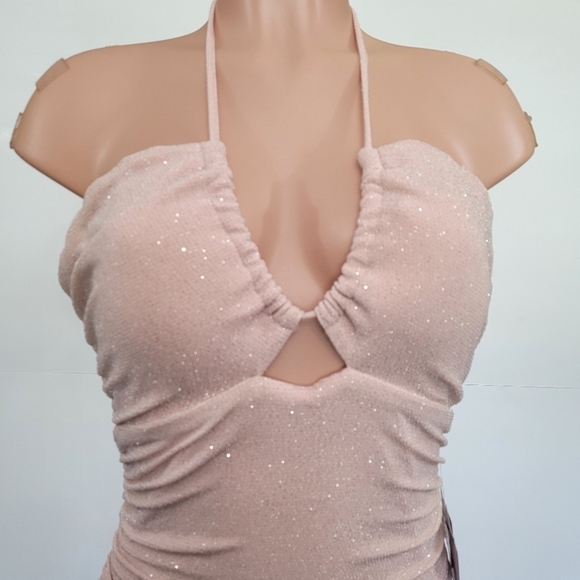 B Darlin Halter Neck Ruched Gown Size 11/12 - Picture 7 of 11